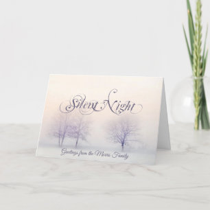 Cartes Pour Fêtes Annuelles Nuit silencieuse arbres d'hiver