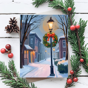 Cartes Pour Fêtes Annuelles Nuit silencieuse   Couronne de Noël Watercolor