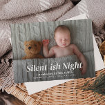 Cartes Pour Fêtes Annuelles Nuit Silencieuse Moderne photo complète naissance<br><div class="desc">Faire-part de naissance de vacances moderne et élégant avec photo complète et 2 photo collage sur le dos.</div>
