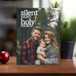 Cartes Pour Fêtes Annuelles Nuit silencieuse, Nuit Sainte Noël chrétien<br><div class="desc">Une carte photo de Noël à thème chrétien moderne. Soirée prêtée,  Soirée sainte - avec une photo complète sur le devant. Téléchargez vos propres images,  ajoutez du texte personnalisé et bien plus encore !</div>