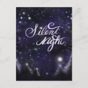 Cartes Pour Fêtes Annuelles Nuit silencieuse - romantique Fête de neige