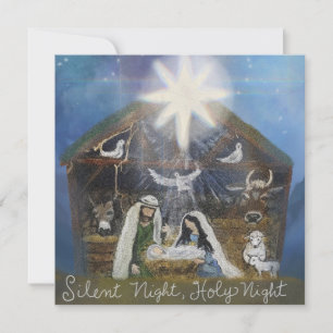 Cartes Pour Fêtes Annuelles Nuit silencieuse, Sainte Nuit Crèche de Noël