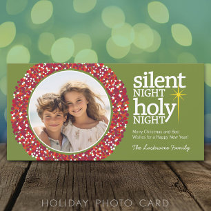 Cartes Pour Fêtes Annuelles Nuit silencieuse, Sainte Nuit Noël chrétien