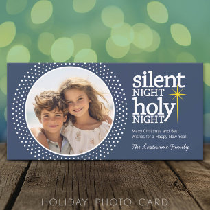 Cartes Pour Fêtes Annuelles Nuit silencieuse, Sainte Nuit Noël chrétien