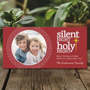 Cartes Pour Fêtes Annuelles Nuit silencieuse, Sainte Nuit Noël chrétien