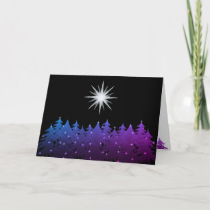 Cartes Pour Fêtes Annuelles Nuit Sky White Star Fête de Noël universelle