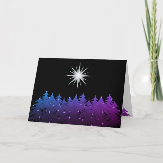Cartes Pour Fêtes Annuelles Nuit Sky White Star Fête de Noël universelle (Devant)