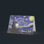 Cartes Pour Fêtes Annuelles Nuit Van Gogh Starry, Noël Vintage<br><div class="desc">Facile de customiser la carte de Noël, juste ajouter votre propre message spécial! Starry Night by Vincent van Gogh est un post impressionnisme d'art vintage paysage de paysages avec vue sur Saint Rémy, France depuis l'asile de van Gogh. Le ciel nocturne tourbillonne de nuages avec une lune brillante et des...</div>