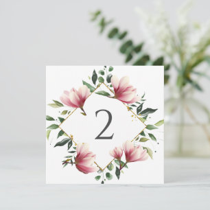 Cartes Pour Fêtes Annuelles Numéro de tableau bordure florale