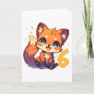 Cartes Pour Fêtes Annuelles Numéro Six Renard Animé Mignon Animal
