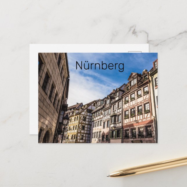 Cartes Pour Fêtes Annuelles Nuremberg Cityscape Bavière Allemagne Souvenir (Devant/Arrière en situation)