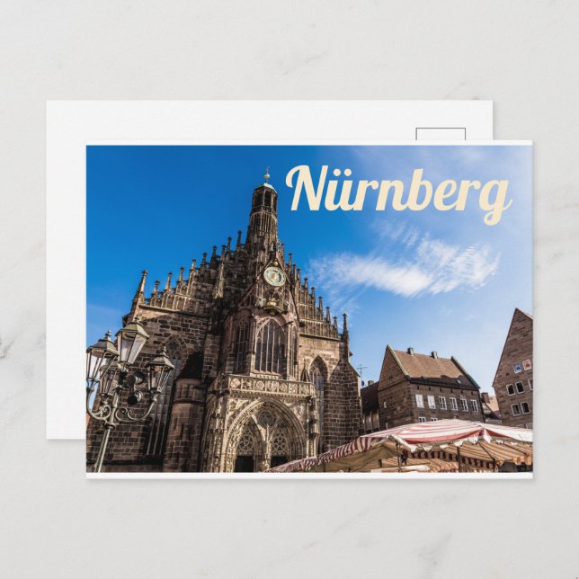 Cartes Pour Fêtes Annuelles Nuremberg Hauptmarkt Nürnberg Bavière Allemagne (Devant / Derrière)