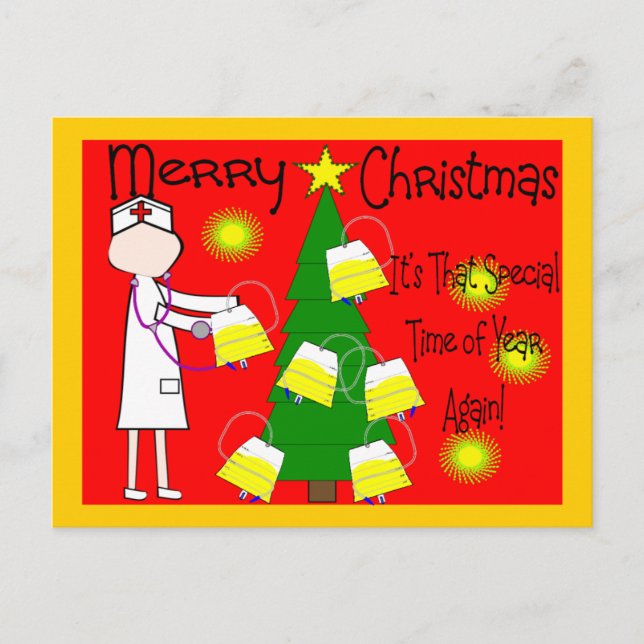 Cartes Pour Fêtes Annuelles Nurse Funny et Twisted Humour de Noël (Devant)