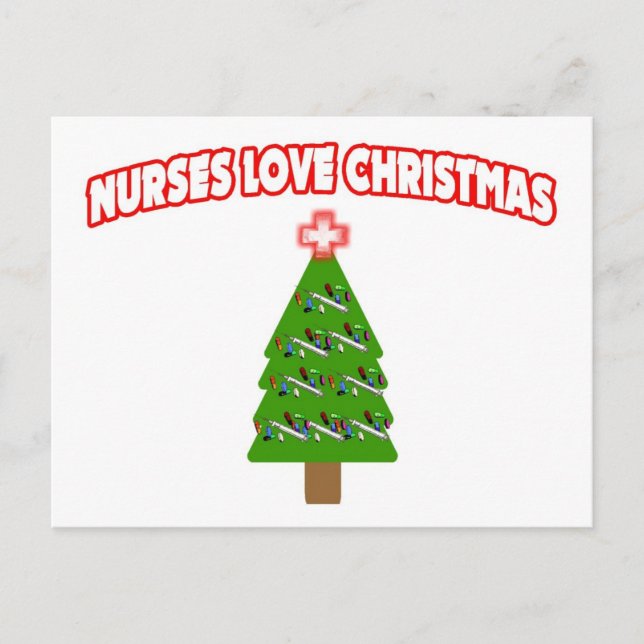 Cartes Pour Fêtes Annuelles Nurses Love Christmas (Devant)