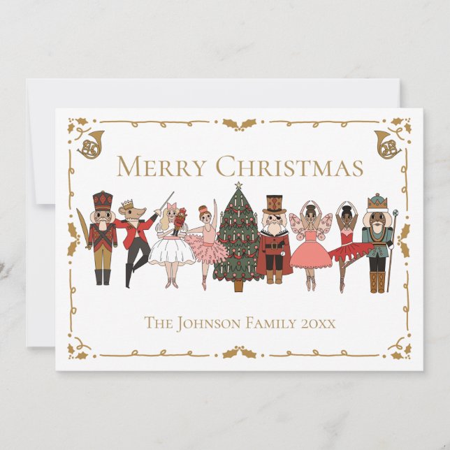 Cartes Pour Fêtes Annuelles Nutcracker Ballet Joyeux Noël (Devant)