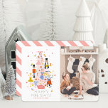 Cartes Pour Fêtes Annuelles Nutcracker Pink Christmas Tree Photo Holiday Card<br><div class="desc">Ce carte photo de Noël mignon et festif est orné d'un arbre de Noël rose orné de personnages de noisettes. L'envers est orné d'un arrière - plan blanc aux rayures diagonales roses. Personnalisez-le selon vos besoins. Vous pouvez trouver des produits correspondants dans mon magasin.</div>