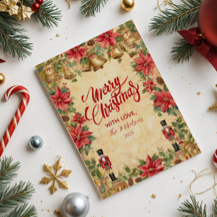 Cartes Pour Fêtes Annuelles Nutcracker Poinsettia Noël