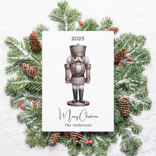 Cartes Pour Fêtes Annuelles Nutcracker rétro blanc simple Noël