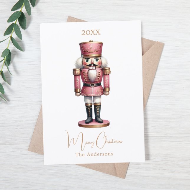 Cartes Pour Fêtes Annuelles Nutcracker rose blanc (Créateur téléchargé)