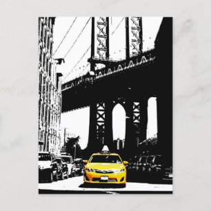 Cartes Pour Fêtes Annuelles Nyc Brooklyn Bridge New York City Taxi jaune