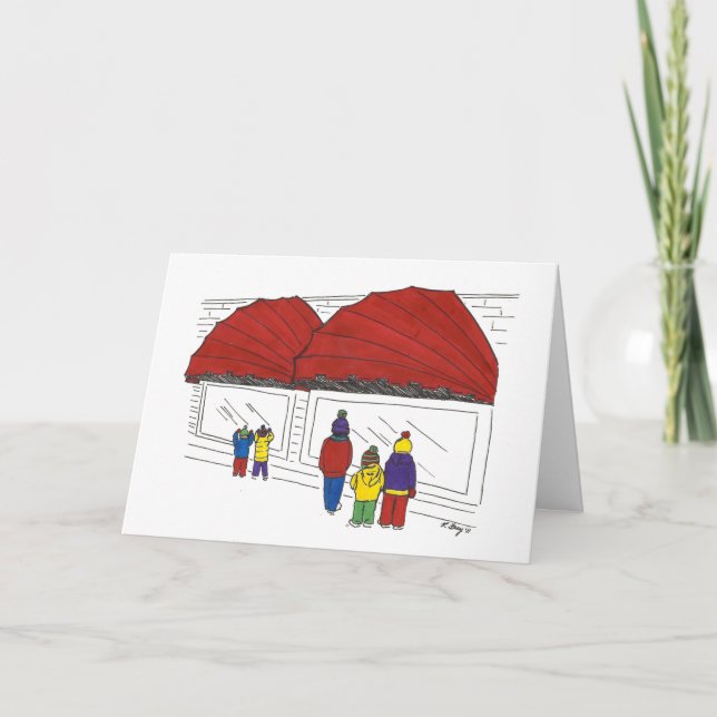 Cartes Pour Fêtes Annuelles NYC Fifth Avenue Shopping Noël (Devant)