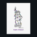 Cartes Pour Fêtes Annuelles NYC Noël Hanoukka Statue de la Liberté<br><div class="desc">Postcard présente une illustration originale d'un repère classique de NYC "habillé" pour la saison des fêtes. Parfait pour envoyer des voeux de Noël ou d'Hanoukka ! Ne vois-tu pas ce que tu cherches ? Vous avez besoin d'aide pour la personnalisation ? Contactez Rebecca pour avoir quelque chose conçu pour vous....</div>