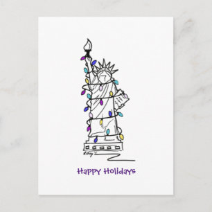 Cartes Pour Fêtes Annuelles NYC Noël Hanoukka Statue de la Liberté