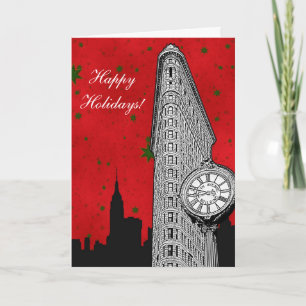 Cartes Pour Fêtes Annuelles NYC Skyline Etted Flatiron 2 Christmas Holiday