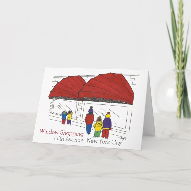 Cartes Pour Fêtes Annuelles NYC Vacances Shopping New York Noël NYC (Devant)