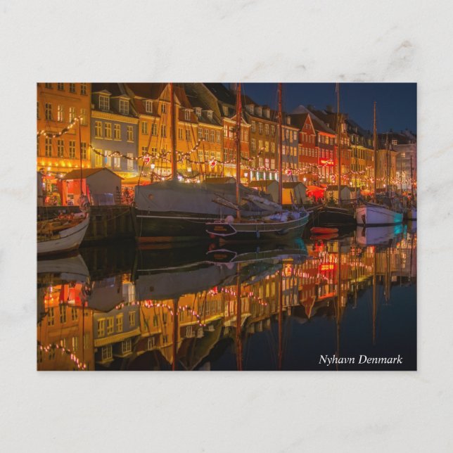 Cartes Pour Fêtes Annuelles Nyhavn Danemark City (Devant)