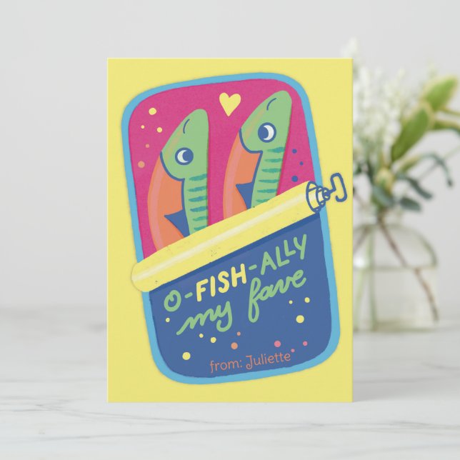 Cartes Pour Fêtes Annuelles O-fish-ally My Fave - Valentine Holiday (Debout devant)