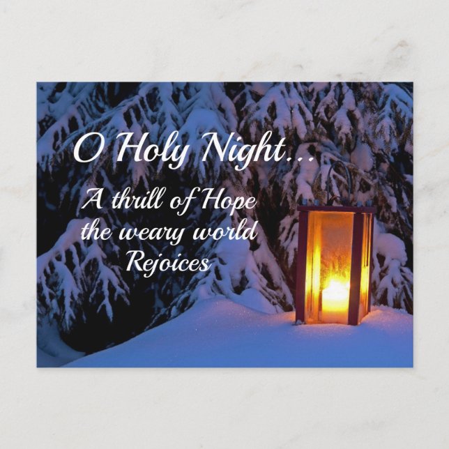 Cartes Pour Fêtes Annuelles "O Holy Night" Bien-aimée Carol de Noël (Devant)