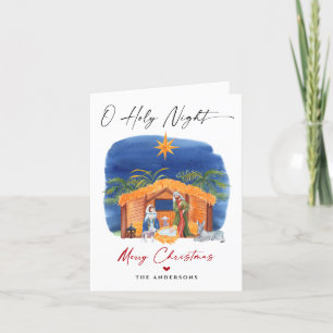 Cartes Pour Fêtes Annuelles O Holy Night Christmas Nativité Scene Famille Phot