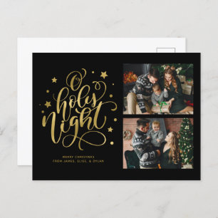Cartes Pour Fêtes Annuelles O Holy Night Fancy Script 2 Photo Collage