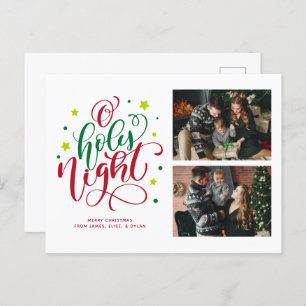 Cartes Pour Fêtes Annuelles O Holy Night Fun Script 2 Photo Collage