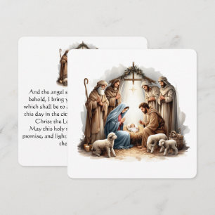Cartes Pour Fêtes Annuelles Ô Nuit Sainte – Nativité sous la lumière des étoil