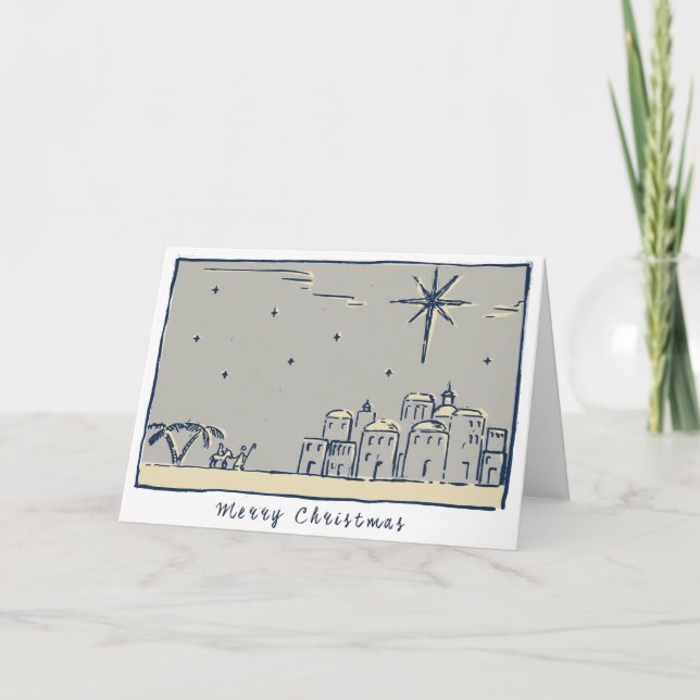 Cartes Pour Fêtes Annuelles O peu de ville de Bethelhem (Devant)