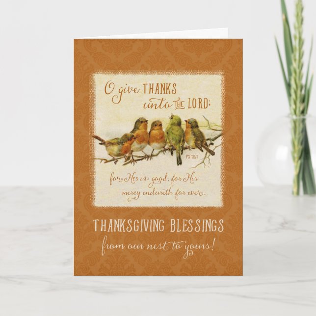 Cartes Pour Fêtes Annuelles O Remerciez-Vous Pour Son Bien - Thanksgiving (Devant)