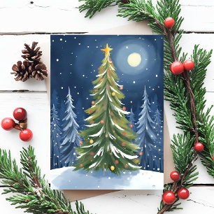 Cartes Pour Fêtes Annuelles Ô sapin de Noël   Paysage hivernal enneigé merveil