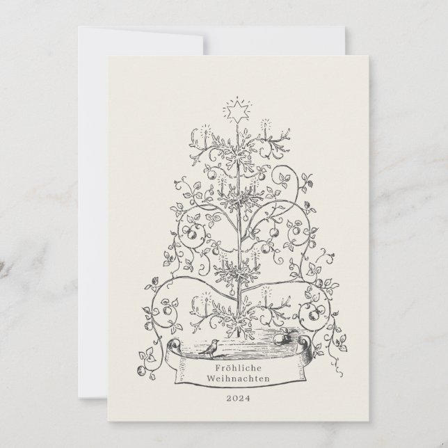 Cartes Pour Fêtes Annuelles O Tannenbaum allemand (Devant)