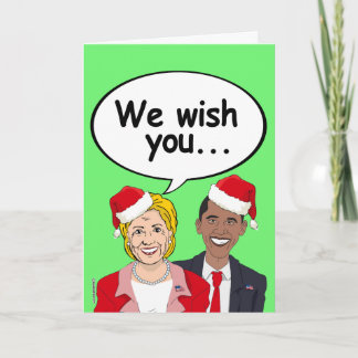 Cartes Pour Fêtes Annuelles Obama et Hillary vous souhaitent la fête de Noël a