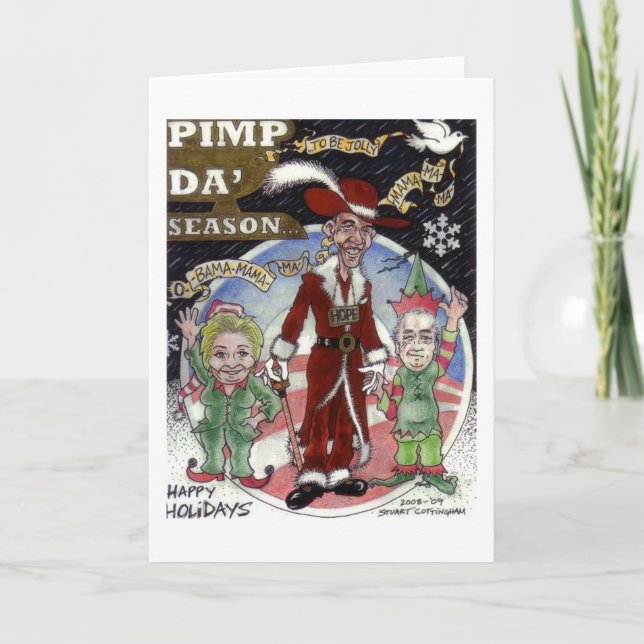 Cartes Pour Fêtes Annuelles Obama Père Noël (Devant)