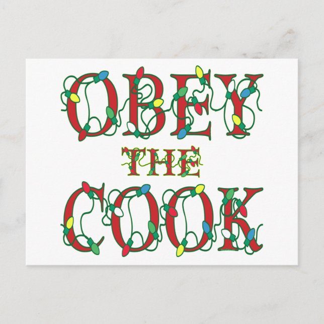 Cartes Pour Fêtes Annuelles Obey Cook dit les lumières des fêtes (Devant)