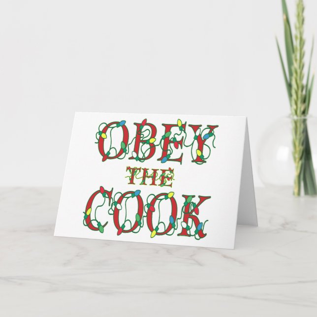 Cartes Pour Fêtes Annuelles Obey Cook dit les lumières des fêtes (Devant)