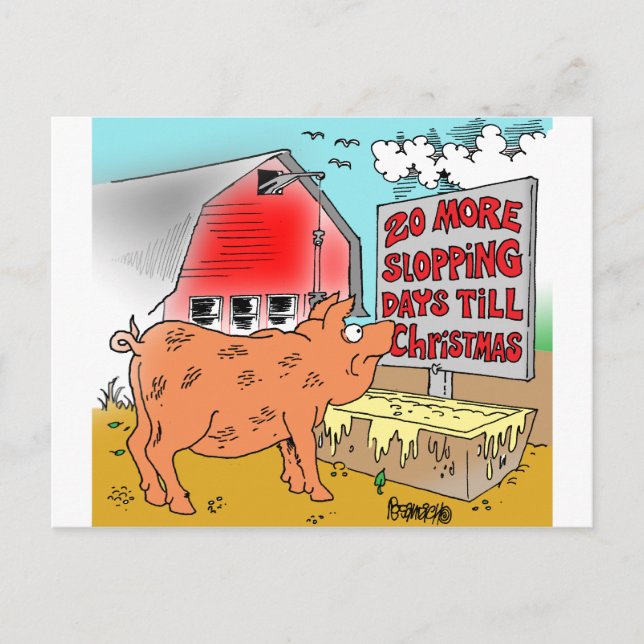 CARTES POUR FÊTES ANNUELLES OBJETS À OFFRIR DE BANDE DESSINÉE DE PORC/NOËL (Devant)