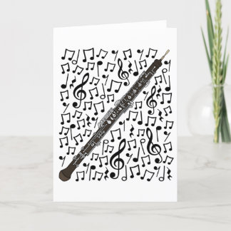 Cartes Pour Fêtes Annuelles Oboe Notes musicales Woodwind Music Teacher