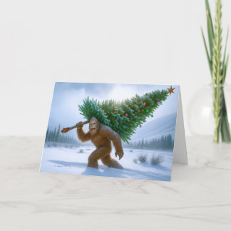 CARTES POUR FÊTES ANNUELLES OBSERVATION DE BIGFOOT - ARBRE DE NOËL