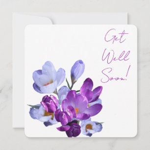 Cartes Pour Fêtes Annuelles Obtenez bien bientôt joli violet fleuri belle fun