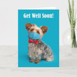 Cartes Pour Fêtes Annuelles Obtenez bien bientôt mignon Yorkie Chien dans un m