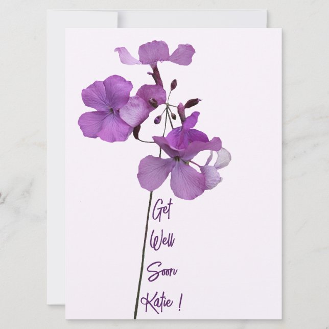 Cartes Pour Fêtes Annuelles Obtenez bien personnalisable Katie nom fleurs viol (Devant)